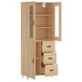 Aparador alto madera contrachapada color roble 69,5x34x180 cm de vidaXL, Aparadores - Ref: Foro24-3198444, Precio: 175,53 €, ...