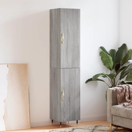 Tall Sonoma gray plywood sideboard 34.5x34x180 cm by vidaXL, Sideboards - Ref: Foro24-3198775, Price: 98,99 €, Discount: %