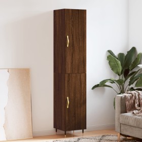 Tall brown oak plywood sideboard 34.5x34x180 cm by vidaXL, Sideboards - Ref: Foro24-3198776, Price: 98,99 €, Discount: %