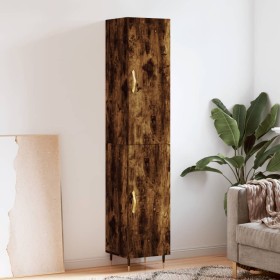 Aparador de madera contrachapada roble ahumado 34,5x34x180 cm de vidaXL, Aparadores - Ref: Foro24-3198774, Precio: 95,99 €, D...