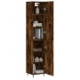 Aparador de madera contrachapada roble ahumado 34,5x34x180 cm de vidaXL, Aparadores - Ref: Foro24-3198774, Precio: 95,99 €, D...