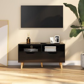 Mueble de TV madera de ingeniería negro brillo 90x40x48,5 cm de vidaXL, Muebles TV - Ref: Foro24-326784, Precio: 80,92 €, Des...