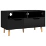 Glossy black engineered wood TV cabinet 90x40x48.5 cm by vidaXL, TV Furniture - Ref: Foro24-326784, Price: 80,92 €, Discount: %