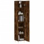 Aparador de madera contrachapada roble ahumado 34,5x34x180 cm de vidaXL, Aparadores - Ref: Foro24-3198782, Precio: 88,99 €, D...