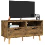 Smoked oak engineered wood TV cabinet 90x40x48.5 cm by vidaXL, TV Furniture - Ref: Foro24-326785, Price: 87,07 €, Discount: %