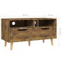 Smoked oak engineered wood TV cabinet 90x40x48.5 cm by vidaXL, TV Furniture - Ref: Foro24-326785, Price: 87,07 €, Discount: %