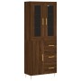 Aparador alto madera contrachapada marrón roble 69,5x34x180 cm de vidaXL, Aparadores - Ref: Foro24-3198464, Precio: 175,70 €,...