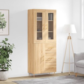 Aparador alto madera contrachapada color roble 69,5x34x180 cm de vidaXL, Aparadores - Ref: Foro24-3198460, Precio: 164,99 €, ...