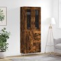 Aparador alto madera contrachapada roble ahumado 69,5x34x180 cm de vidaXL, Aparadores - Ref: Foro24-3198462, Precio: 168,94 €...