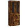 Aparador alto madera contrachapada roble ahumado 69,5x34x180 cm de vidaXL, Aparadores - Ref: Foro24-3198462, Precio: 168,94 €...