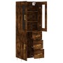 Aparador alto madera contrachapada roble ahumado 69,5x34x180 cm de vidaXL, Aparadores - Ref: Foro24-3198462, Precio: 168,94 €...