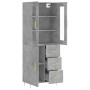 Aparador alto madera contrachapada gris hormigón 69,5x34x180 cm de vidaXL, Aparadores - Ref: Foro24-3198461, Precio: 170,54 €...