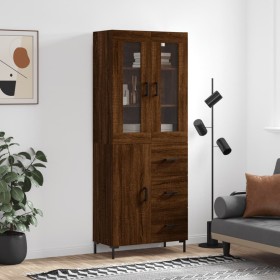 Tall oak brown plywood sideboard 69.5x34x180 cm by vidaXL, Sideboards - Ref: Foro24-3198472, Price: 181,99 €, Discount: %