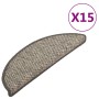 Alfombra autoadhesiva escalera sisal 15 uds antracita 65x21x4cm de vidaXL, Alfombrillas para escalones - Ref: Foro24-326872, ...