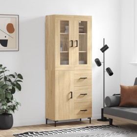 Aparador alto madera contrachapada color roble 69,5x34x180 cm de vidaXL, Aparadores - Ref: Foro24-3198468, Precio: 177,99 €, ...