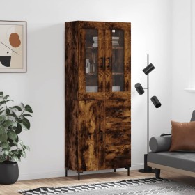 Aparador alto madera contrachapada roble ahumado 69,5x34x180 cm de vidaXL, Aparadores - Ref: Foro24-3198470, Precio: 177,99 €...