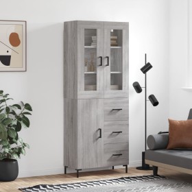 Aparador alto madera contrachapada gris sonoma 69,5x34x180 cm de vidaXL, Aparadores - Ref: Foro24-3198471, Precio: 180,99 €, ...