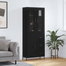 Tall black plywood sideboard 69.5x34x180 cm by vidaXL, Sideboards - Ref: Foro24-3198474, Price: 189,99 €, Discount: %