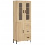 Tall plywood oak-colored highboard 69.5x34x180 cm by vidaXL, Sideboards - Ref: Foro24-3198476, Price: 178,99 €, Discount: %