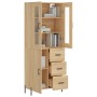 Tall plywood oak-colored highboard 69.5x34x180 cm by vidaXL, Sideboards - Ref: Foro24-3198476, Price: 178,99 €, Discount: %