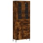 Aparador alto madera contrachapada roble ahumado 69,5x34x180 cm de vidaXL, Aparadores - Ref: Foro24-3198478, Precio: 185,11 €...