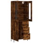 Aparador alto madera contrachapada roble ahumado 69,5x34x180 cm de vidaXL, Aparadores - Ref: Foro24-3198478, Precio: 185,11 €...