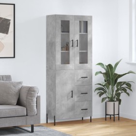 Concrete gray plywood tall sideboard 69.5x34x180 cm by vidaXL, Sideboards - Ref: Foro24-3198477, Price: 185,99 €, Discount: %