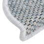 Alfombrilla autoadhesiva escalera sisal 15 uds azul 65x21x4 cm de vidaXL, Alfombrillas para escalones - Ref: Foro24-326874, P...