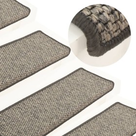 Alfombrilla autoadhesiva escalera 15 uds gris y beige 65x21x4cm de vidaXL, Alfombrillas para escalones - Ref: Foro24-326884, ...