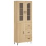 Aparador alto madera contrachapada color roble 69,5x34x180 cm de vidaXL, Aparadores - Ref: Foro24-3198484, Precio: 195,15 €, ...