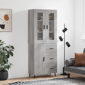 Aparador alto madera contrachapada gris sonoma 69,5x34x180 cm de vidaXL, Aparadores - Ref: Foro24-3198487, Precio: 181,99 €, ...