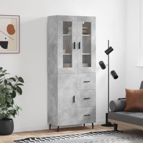 Concrete gray plywood tall sideboard 69.5x34x180 cm by vidaXL, Sideboards - Ref: Foro24-3198485, Price: 175,12 €, Discount: %