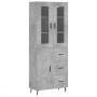 Aparador alto madera contrachapada gris hormigón 69,5x34x180 cm de vidaXL, Aparadores - Ref: Foro24-3198485, Precio: 168,12 €...