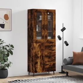 Aparador alto madera contrachapada roble ahumado 69,5x34x180 cm de vidaXL, Aparadores - Ref: Foro24-3198486, Precio: 180,29 €...