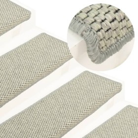 Self-adhesive sisal stair mat 15 pcs gray 65x21x4 cm by vidaXL, Stair mats - Ref: Foro24-326887, Price: 99,99 €, Discount: %