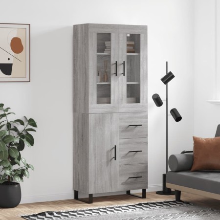 Tall gray Sonoma plywood sideboard 69.5x34x180 cm by vidaXL, Sideboards - Ref: Foro24-3198495, Price: 184,19 €, Discount: %