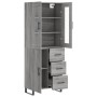 Aparador alto madera contrachapada gris sonoma 69,5x34x180 cm de vidaXL, Aparadores - Ref: Foro24-3198495, Precio: 184,19 €, ...