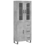 Aparador alto madera contrachapada gris hormigón 69,5x34x180 cm de vidaXL, Aparadores - Ref: Foro24-3198493, Precio: 178,31 €...