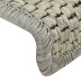 Alfombrilla autoadhesiva escalera sisal 15 uds gris 65x21x4 cm de vidaXL, Alfombrillas para escalones - Ref: Foro24-326887, P...