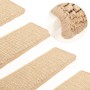 Alfombrilla autoadhesiva escalera sisal 15 uds beige 65x21x4 cm de vidaXL, Alfombrillas para escalones - Ref: Foro24-326892, ...