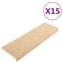 Alfombrilla autoadhesiva escalera sisal 15 uds beige 65x21x4 cm de vidaXL, Alfombrillas para escalones - Ref: Foro24-326892, ...