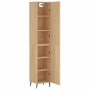 Aparador de madera contrachapada roble Sonoma 34,5x34x180 cm de vidaXL, Aparadores - Ref: Foro24-3198804, Precio: 117,31 €, D...