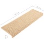 Alfombrilla autoadhesiva escalera sisal 15 uds beige 65x21x4 cm de vidaXL, Alfombrillas para escalones - Ref: Foro24-326892, ...