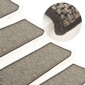 Alfombrilla autoadhesiva de escalera 15uds gris beige 65x21x4cm de vidaXL, Alfombrillas para escalones - Ref: Foro24-326906, ...