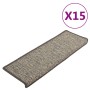 Self-adhesive stair mat 15 units gray beige 65x21x4cm by vidaXL, Stair mats - Ref: Foro24-326906, Price: 110,62 €, Discount: %