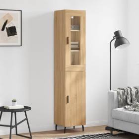 Aparador de madera contrachapada roble Sonoma 34,5x34x180 cm de vidaXL, Aparadores - Ref: Foro24-3199188, Precio: 106,99 €, D...