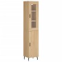 Aparador de madera contrachapada roble Sonoma 34,5x34x180 cm de vidaXL, Aparadores - Ref: Foro24-3199188, Precio: 113,80 €, D...