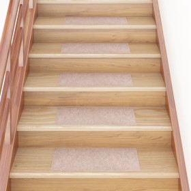 Alfombrilla autoadhesiva escalera 15 uds marrón claro 60x25 cm de vidaXL, Alfombrillas para escalones - Ref: Foro24-326912, P...