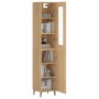 Aparador de madera contrachapada roble Sonoma 34,5x34x180 cm de vidaXL, Aparadores - Ref: Foro24-3199188, Precio: 113,80 €, D...