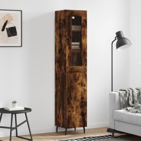 Aparador de madera contrachapada roble ahumado 34,5x34x180 cm de vidaXL, Aparadores - Ref: Foro24-3199190, Precio: 112,99 €, ...